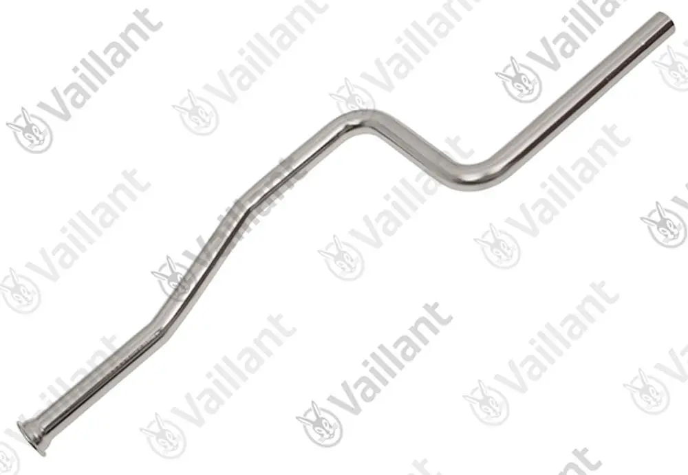 Rohr von Vaillant mit einem gewundenen Design, geeignet für die Verbindung von Heizsystemen. Metalloberfläche, keine spezifischen Maße erkennbar.
